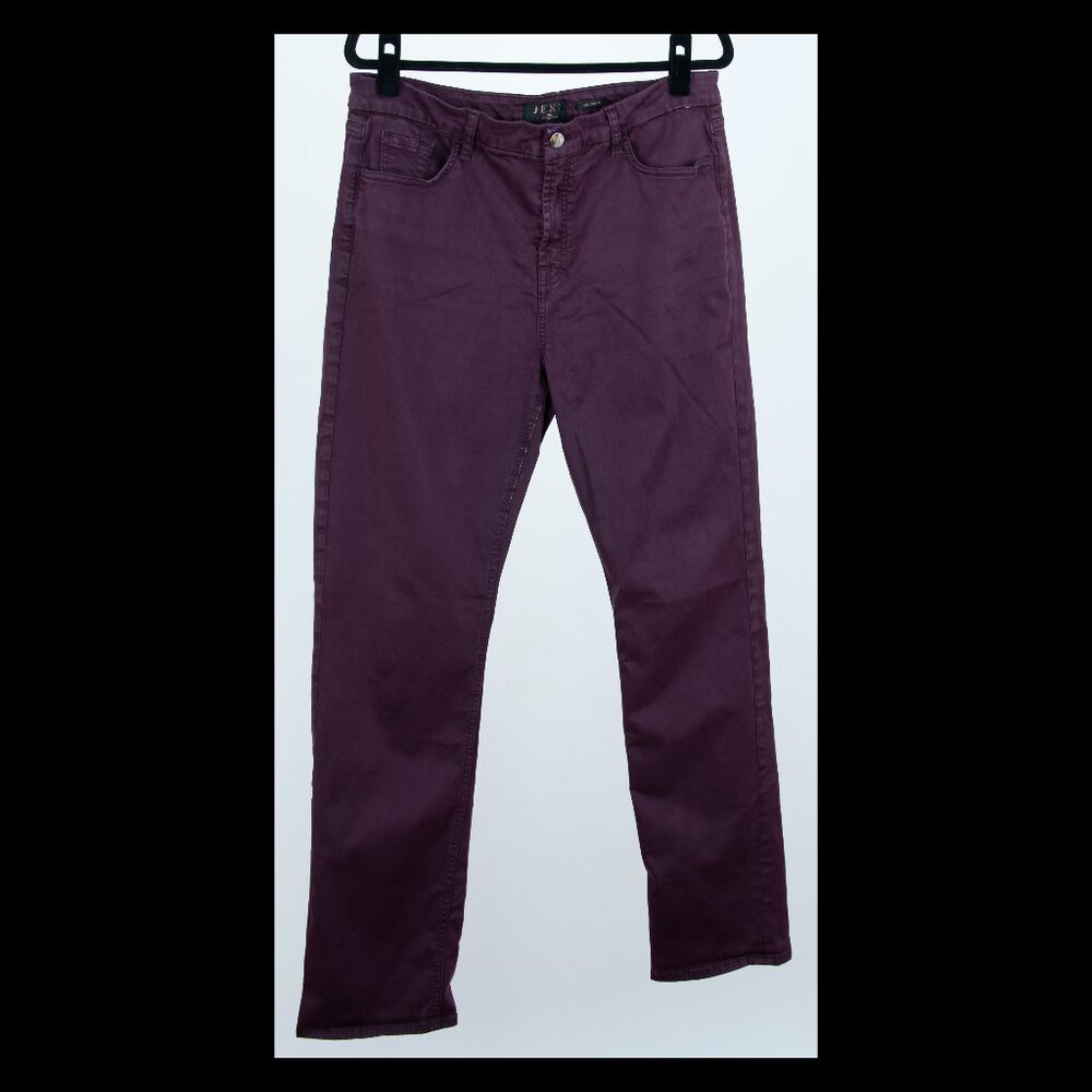 Jen7 by 7 For All Mankind Womens Plum Slim Straight Sateen Jean Sz 16